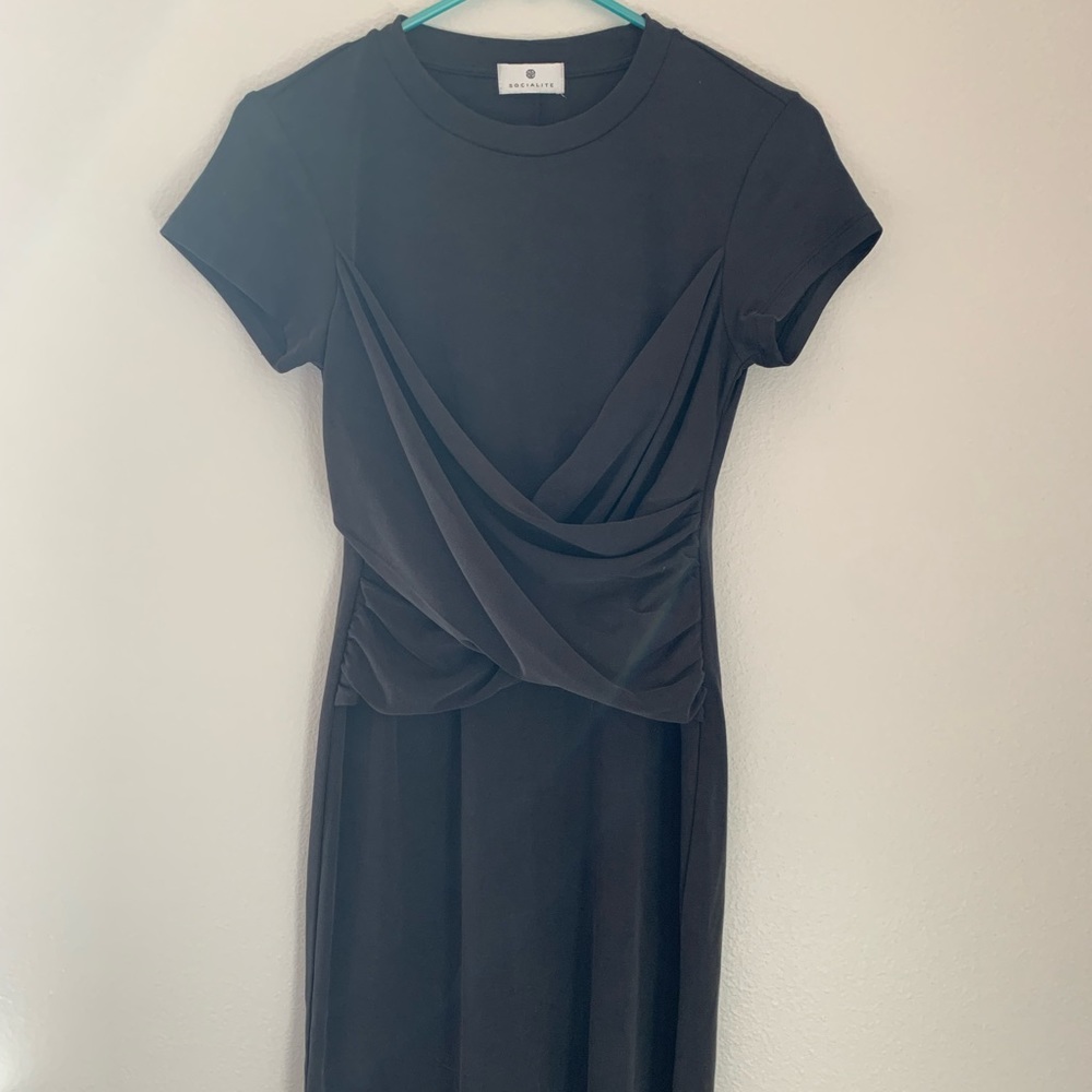 NWOT Socialite Grey Fitted T-Shirt Dress | S